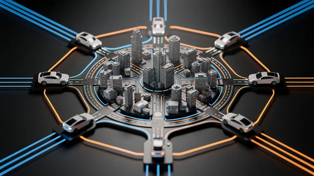 Carte de réseau de partenaires automobiles avec points de disponibilité