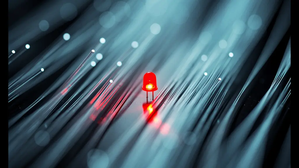 Visualisation abstraite d'une alerte rouge sur une interface de données fluide et sombre.