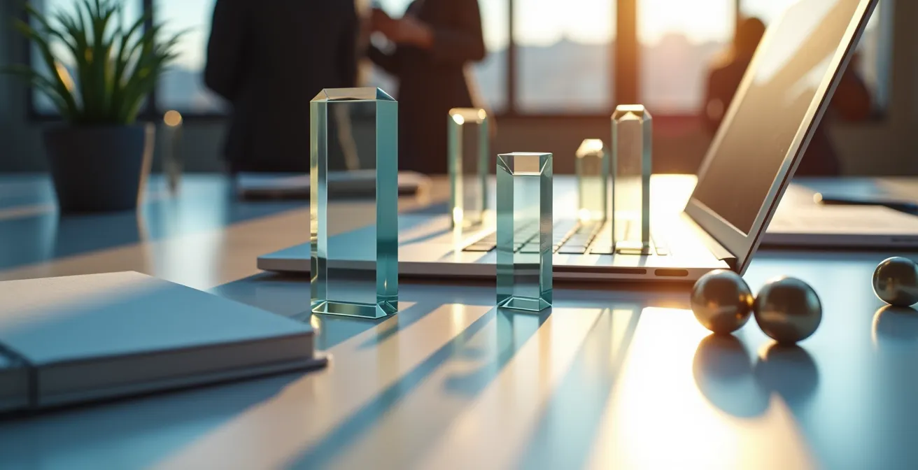 Moderne werkplek met analysetools voor vlootoptimalisatie zonder zichtbare schermen