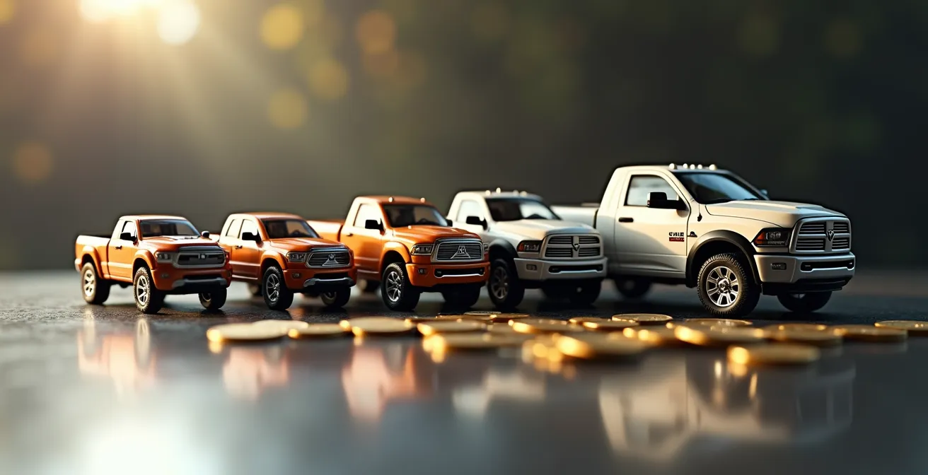 Grafische weergave van waardeverloop terreinwagens over tijd