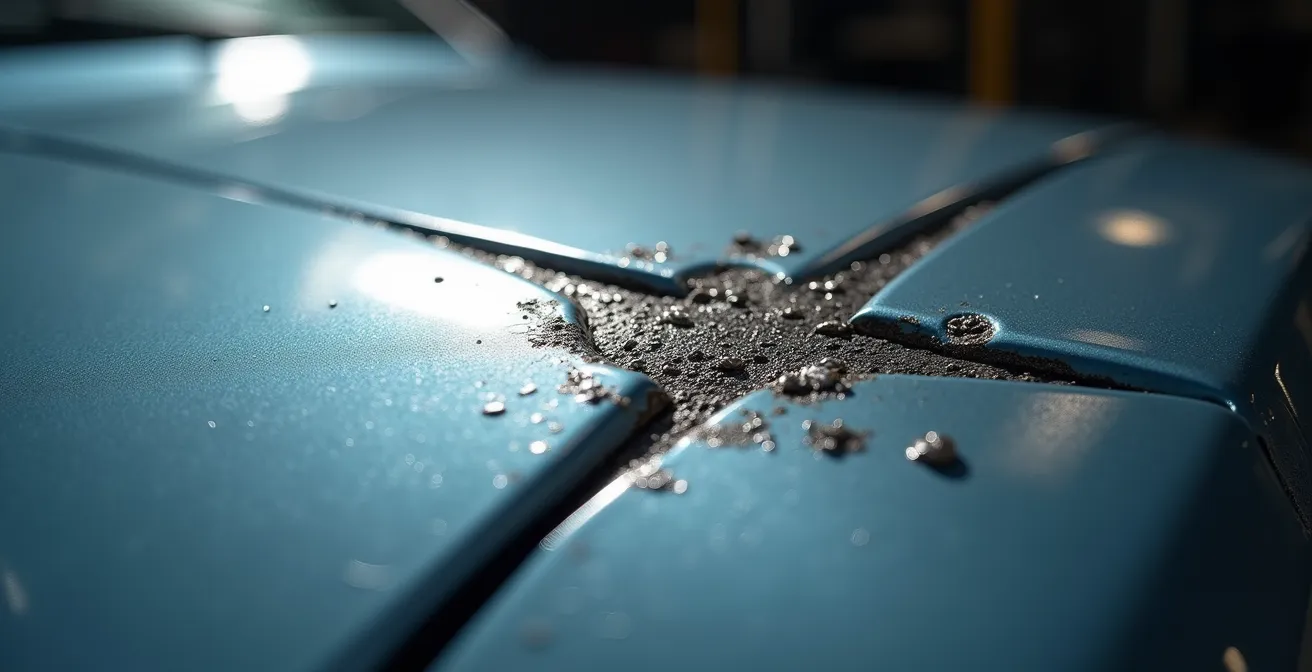 Macro-opname van autoschade details voor kostenanalyse