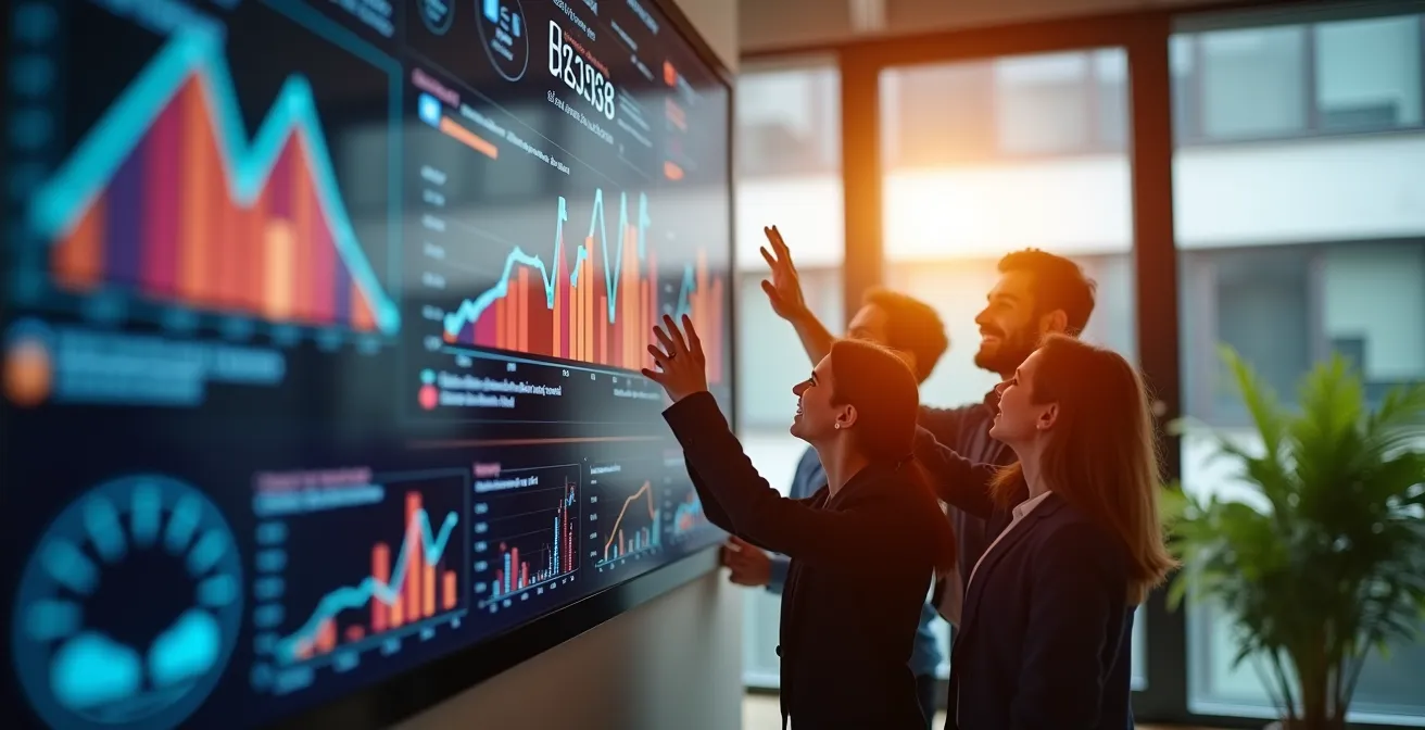 Teambijeenkomst rond digitaal scorebord voor eco-driving challenge